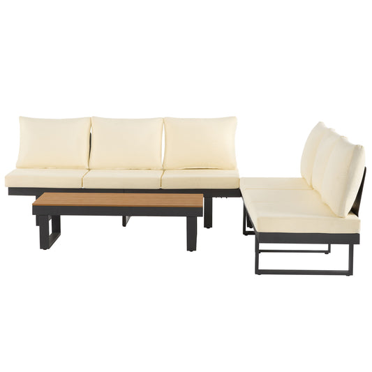 Outdoor Sectional Sofa Set With Adjustable Reclining Seats Hearth and Haven