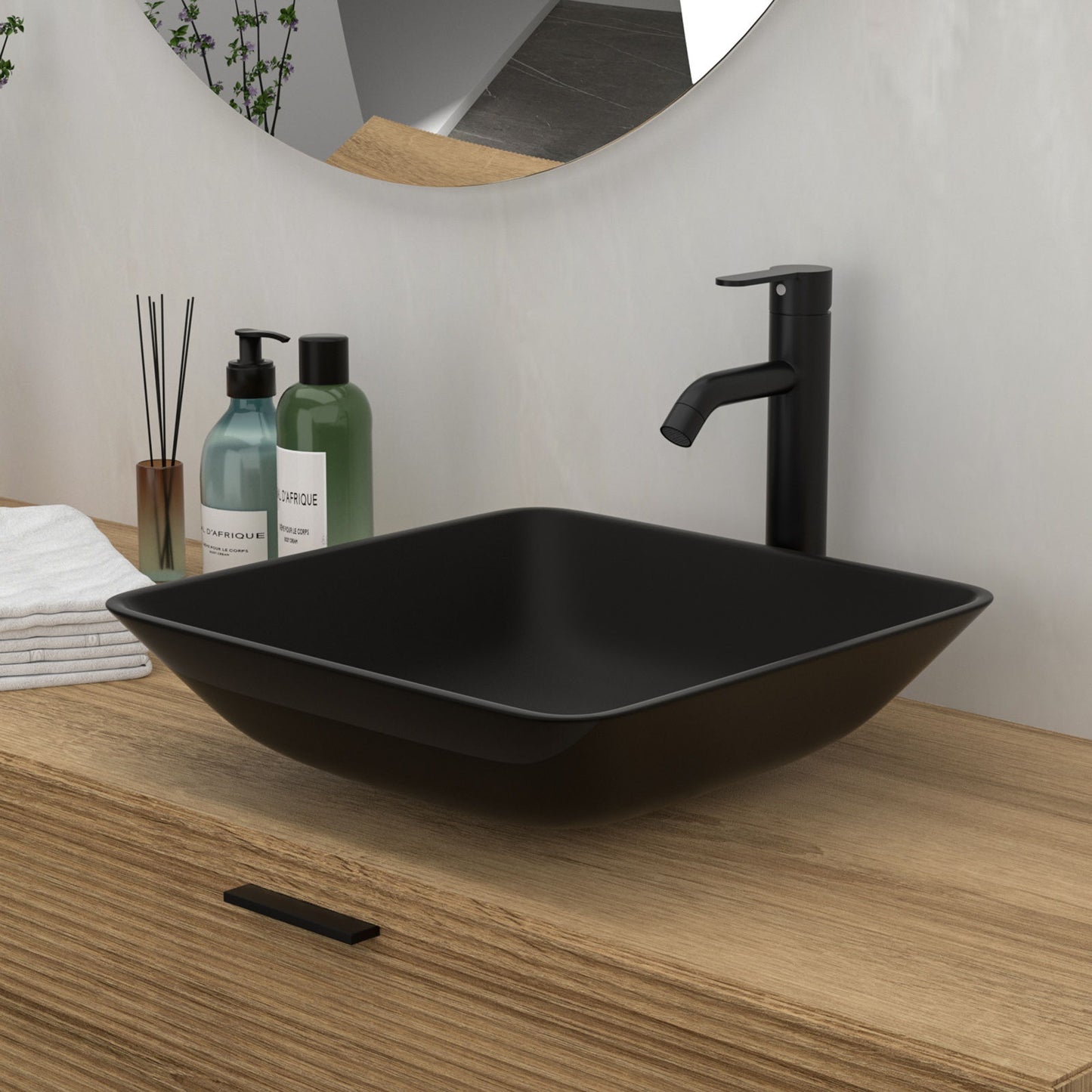 Artistic Vessel Sink With Faucet And Pop Up Drain - Matte Black Daily Nest