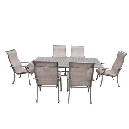 Cast Aluminum Dining Set With Sling Chairs Home Essentials