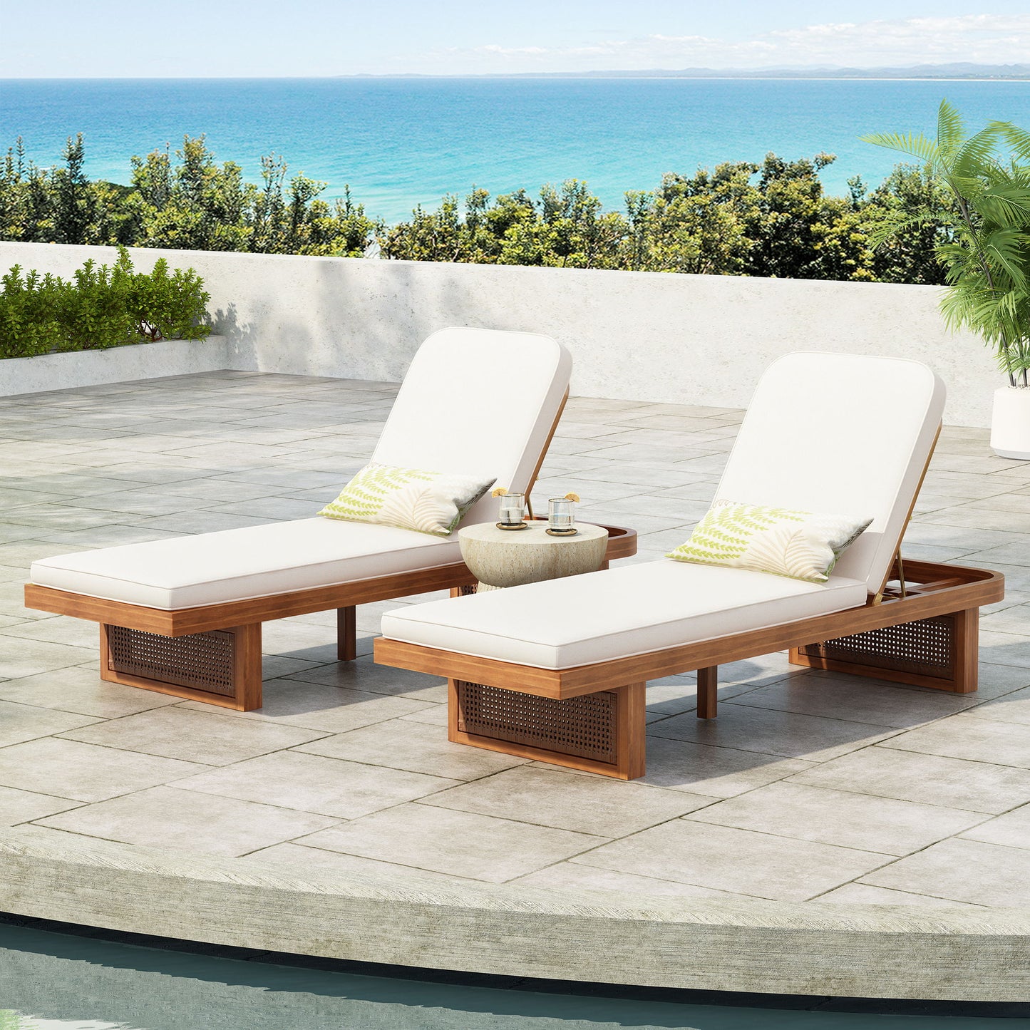 Outdoor Lounge Chair With Frame Noble House