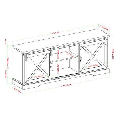 Farmhouse Sliding X Barn Door TV Stand Walker Edison