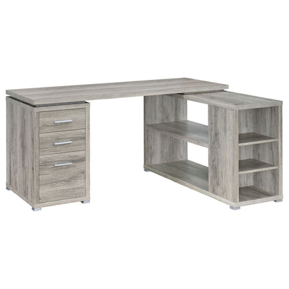 Transitional L Shape Computer Desk With Multiple Storage And Built In File Cabinet Home Essentials