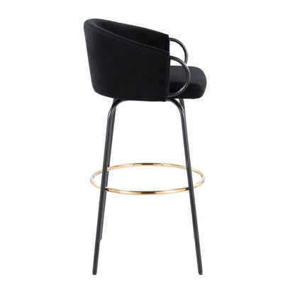 Claire - Contemporary / Glam Barstool With Footrest (Set of 2) Lumi Source