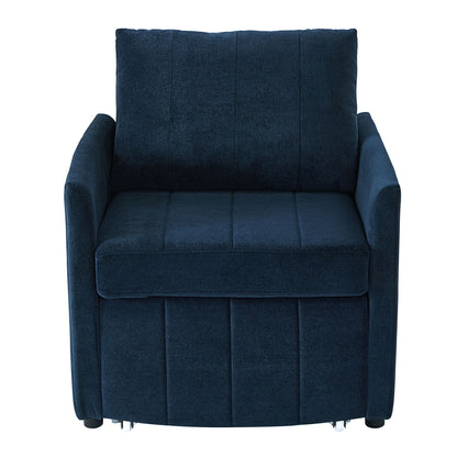 Upholstered Convertible Sleeper Sofa With 5 Position Backrest, Side Pockets, Storage Hearth and Haven