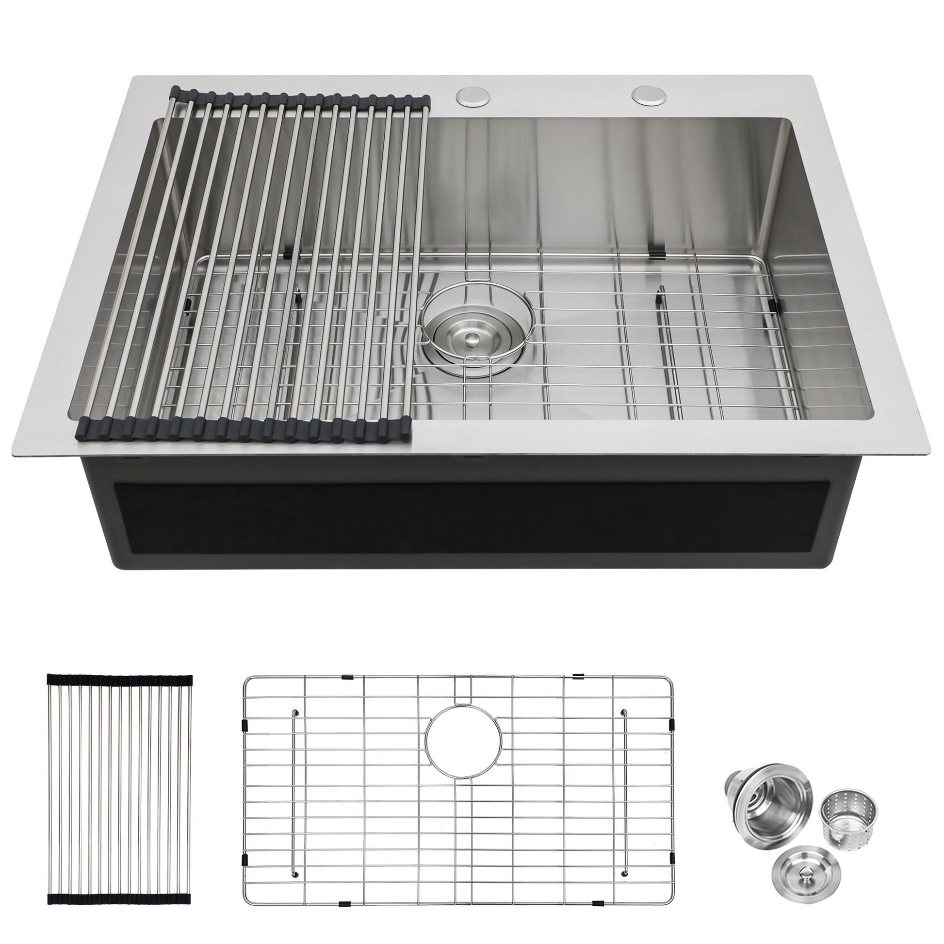 Kitchen Sink Drop In, Stainless Steel Single Bowl, Topmount Daily Nest