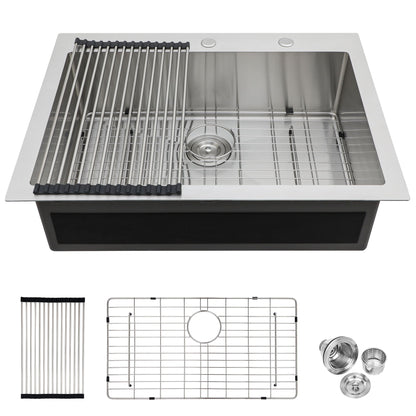 Kitchen Sink Drop In, Stainless Steel Single Bowl, Topmount Daily Nest