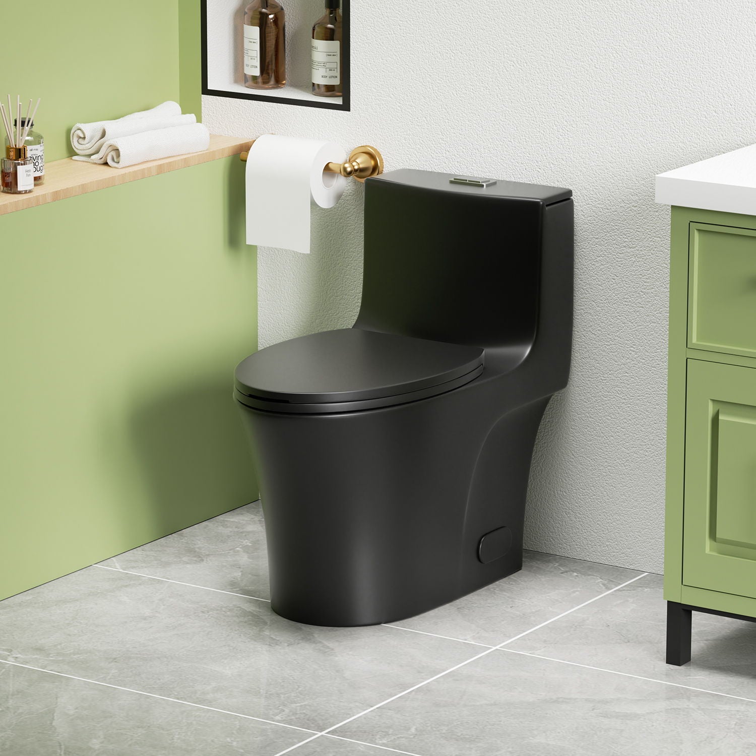 1 Piece Toilet With Dual Flush And Soft Closing Seat Daily Nest