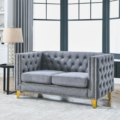 Upholstered Couch Sofa With Button Tufting For Living Room Home Essentials