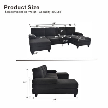 U-Shaped Sofa With Dual Chaise Home Essentials