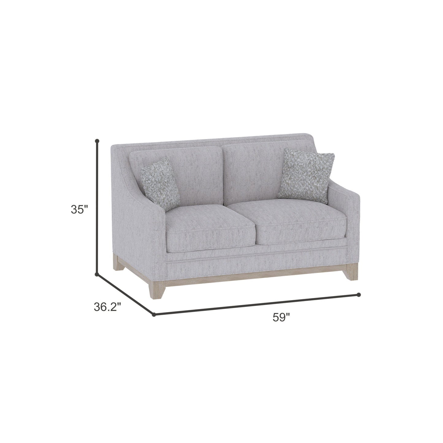 Loveseat With Casual Accent - Gray Emerald Home