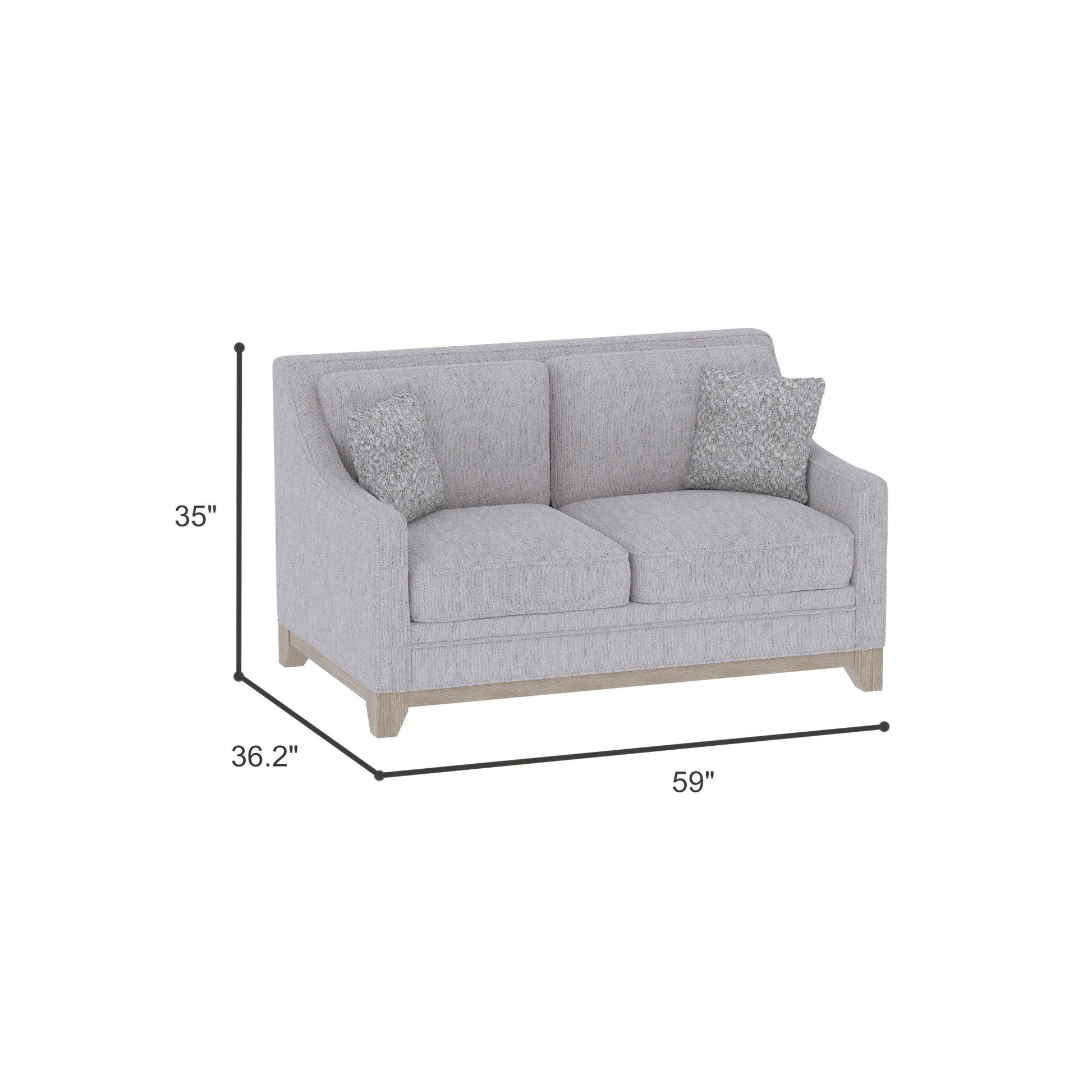 Loveseat With Casual Accent - Gray Emerald Home