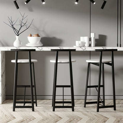 Modern Bar Stools With Backrest For Kitchen (Set of 3) Home Essentials