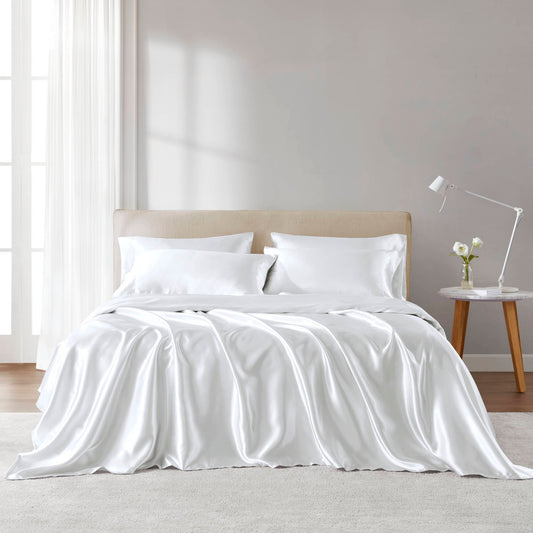 Satin - King Wrinkle Free Luxurious (Set of 6) - White Madison Park Essentials