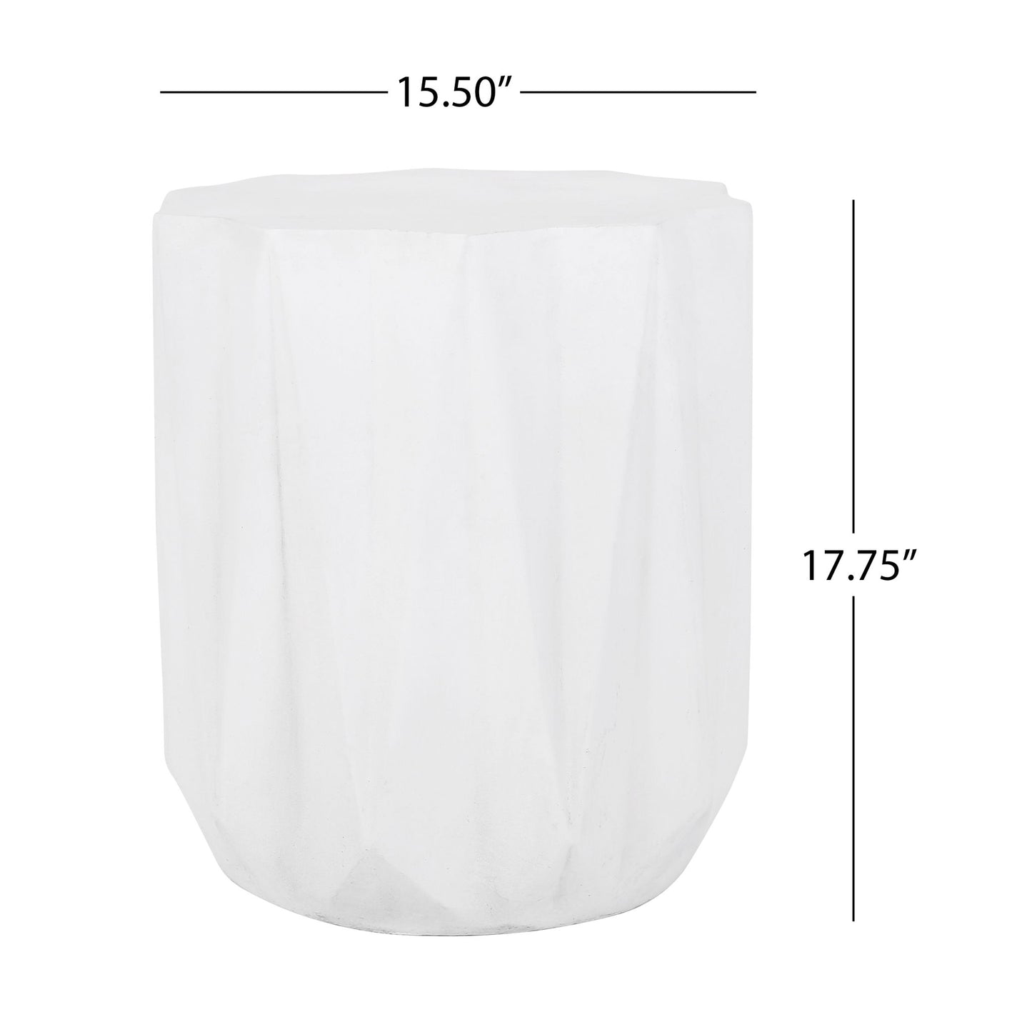 Outdoor Lightweight Concrete Side Table - Antique White Noble House