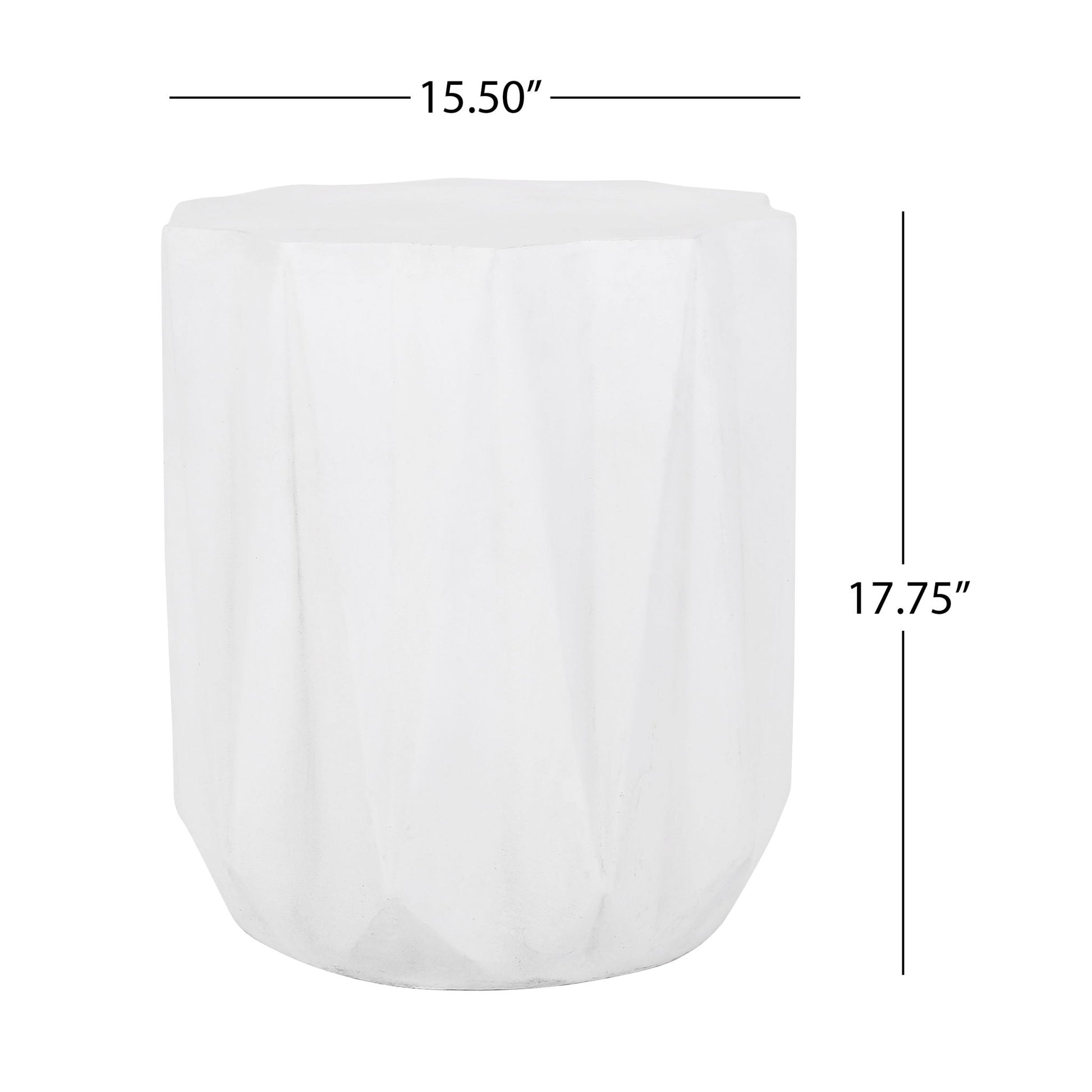Outdoor Lightweight Concrete Side Table - Antique White Noble House