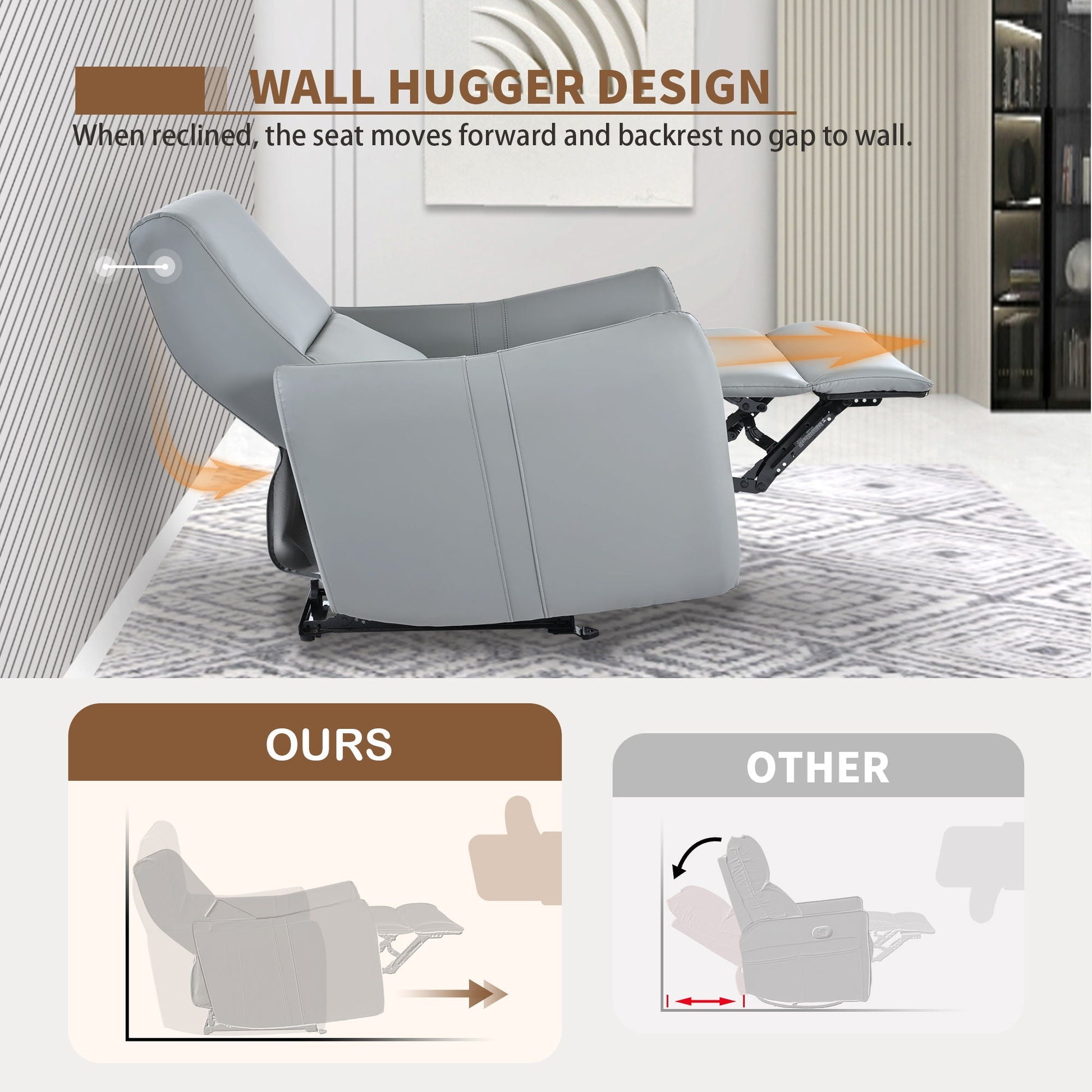 Wall Hugger Power Recliner Chair With USB Port (Type-C) Home Essentials