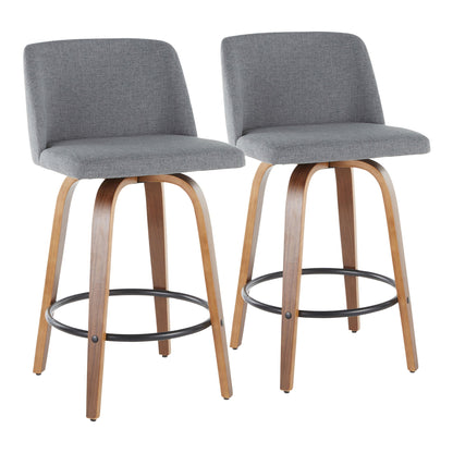 Toriano - Mid Century Modern, Counter Stool (Set of 2) Lumi Source
