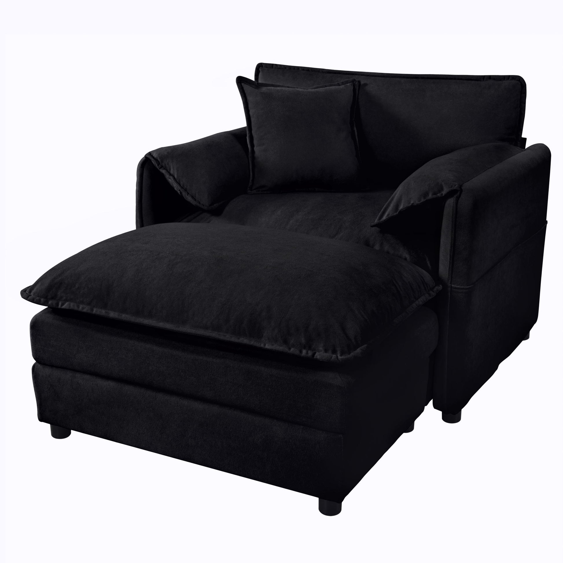 Oversized Chair With Movable Ottoman, Soft Upholstered Lounge Chair Home Essentials