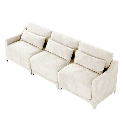 Elegant Sofa With Ergonomic Design And Lumbar Pillows Home Essentials
