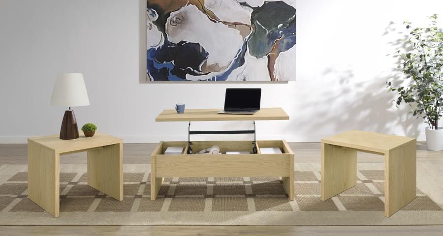 Canoga - Lift Top Cocktail Coffee Table Set - Light Oak Coaster Fine Furniture