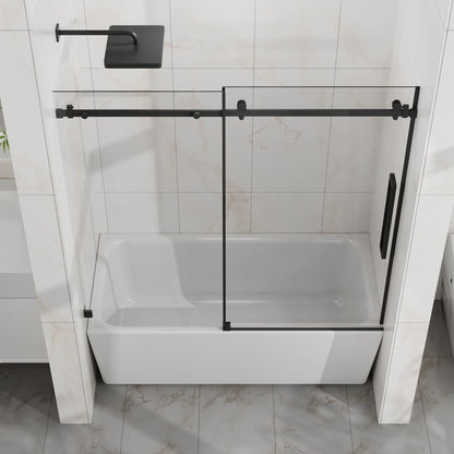 Frameless Tub Sliding Shower Door With Easy Clean Coating Daily Nest