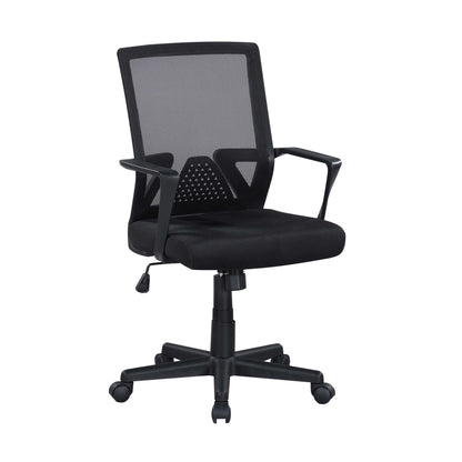 Ergonomic Height Adjustable Office Chair With Armrest - Black Home Essentials
