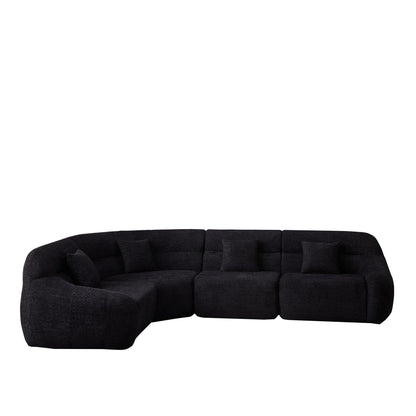 Luxury Curved Corner Sectional Sofa With 4 Pillows Home Essentials