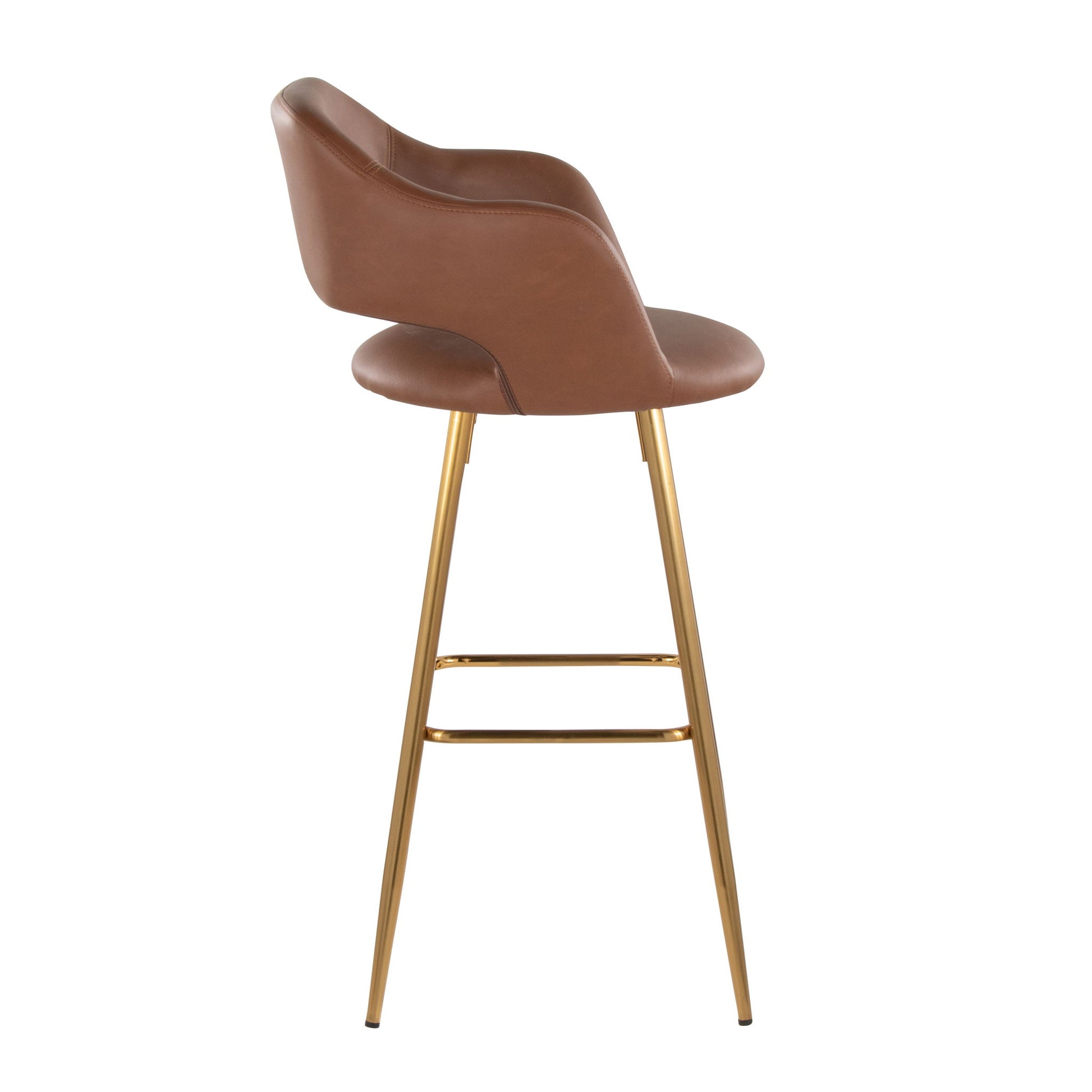 Margarite - Contemporary Fixed Height Barstool With Footrest (Set of 2) With Square Lumi Source