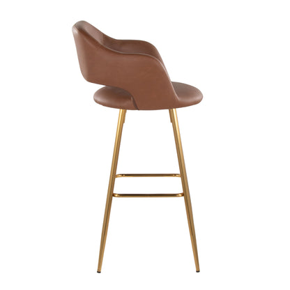 Margarite - Contemporary Fixed Height Barstool With Footrest (Set of 2) With Square Lumi Source