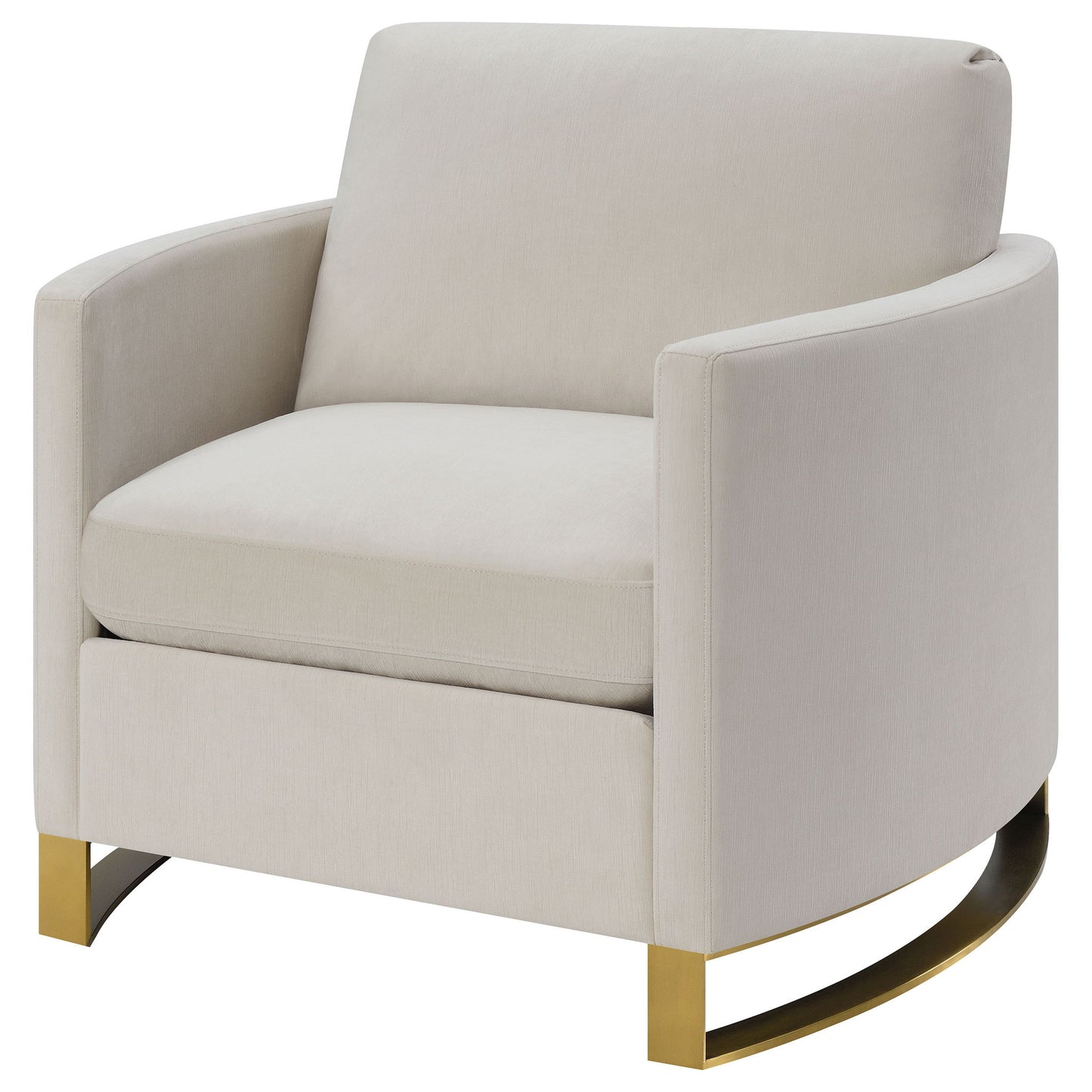 Rufo - Upholstered Curved Track Arm Chair - Beige Furniture Max