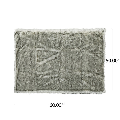 Luxury Throw Blanket With Streaks - Gray Noble House