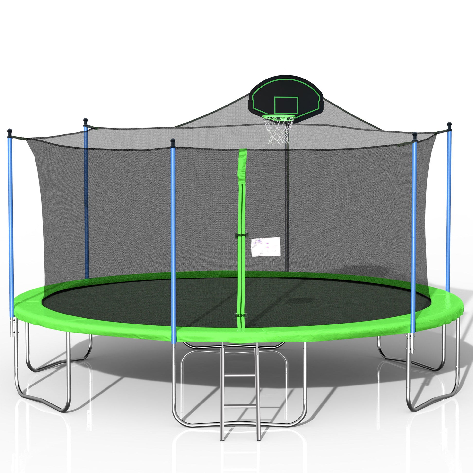 Trampoline For Adults & Kids With Basketball Hoop, Outdoor Trampolines With Ladder And Safety Enclosure Net For Kids And Adults Daily Nest