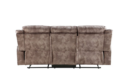 Zubaida - Two Tone Velvet Recliner Sofa With USB Port Drop Down Table Acme