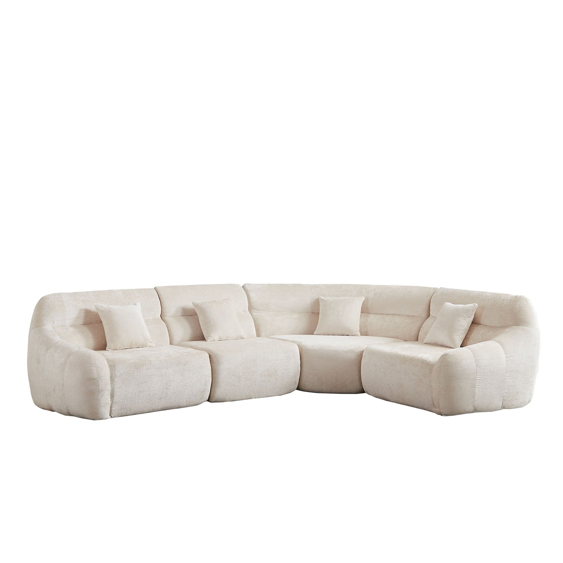 Luxury Curved Corner Sectional Sofa With 4 Pillows Home Essentials