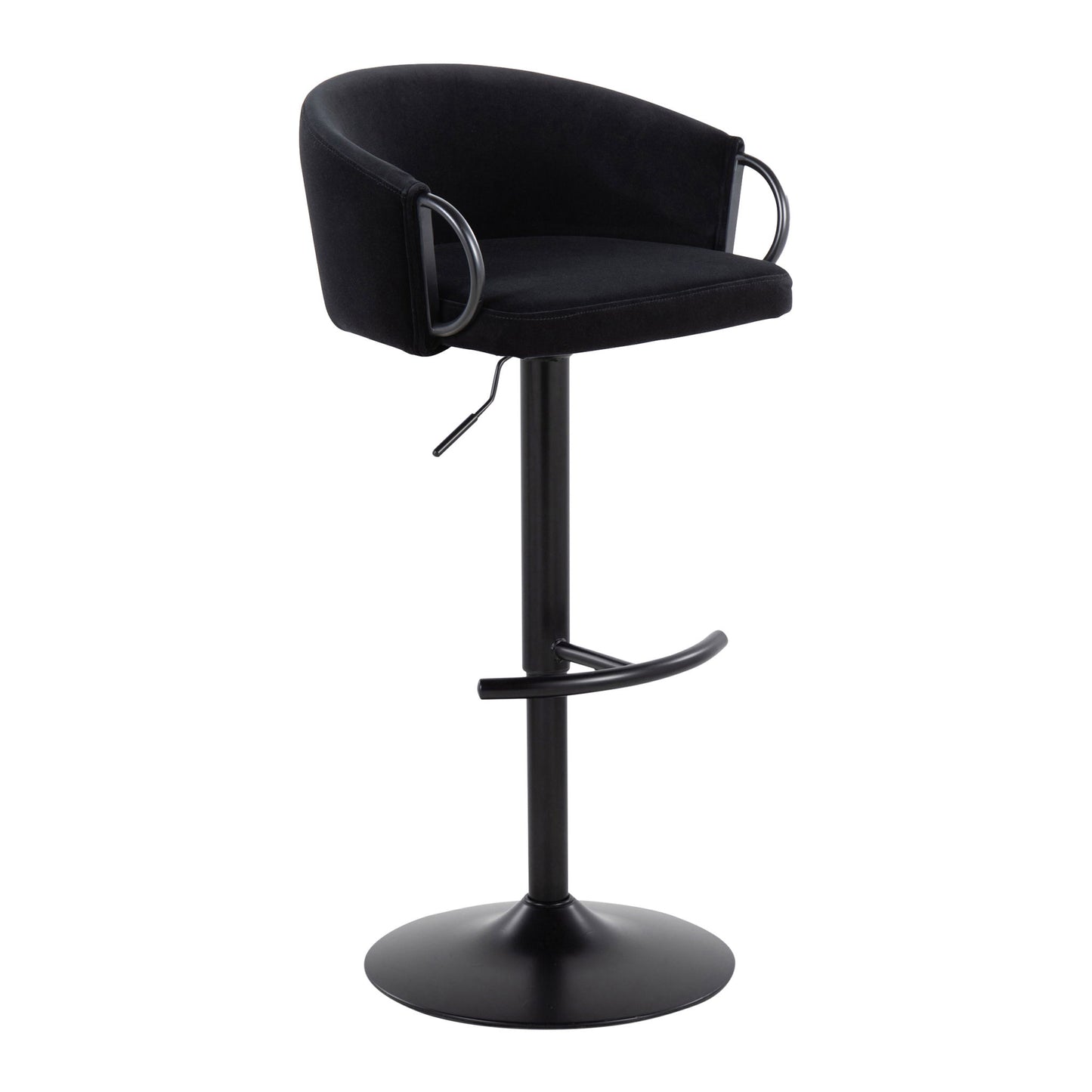 Claire - Contemporary Adjustable Barstool With Swivel With Rounded T Footrest (Set of 2) Lumi Source