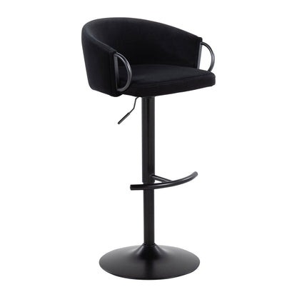 Claire - Contemporary Adjustable Barstool With Swivel With Rounded T Footrest (Set of 2) Lumi Source