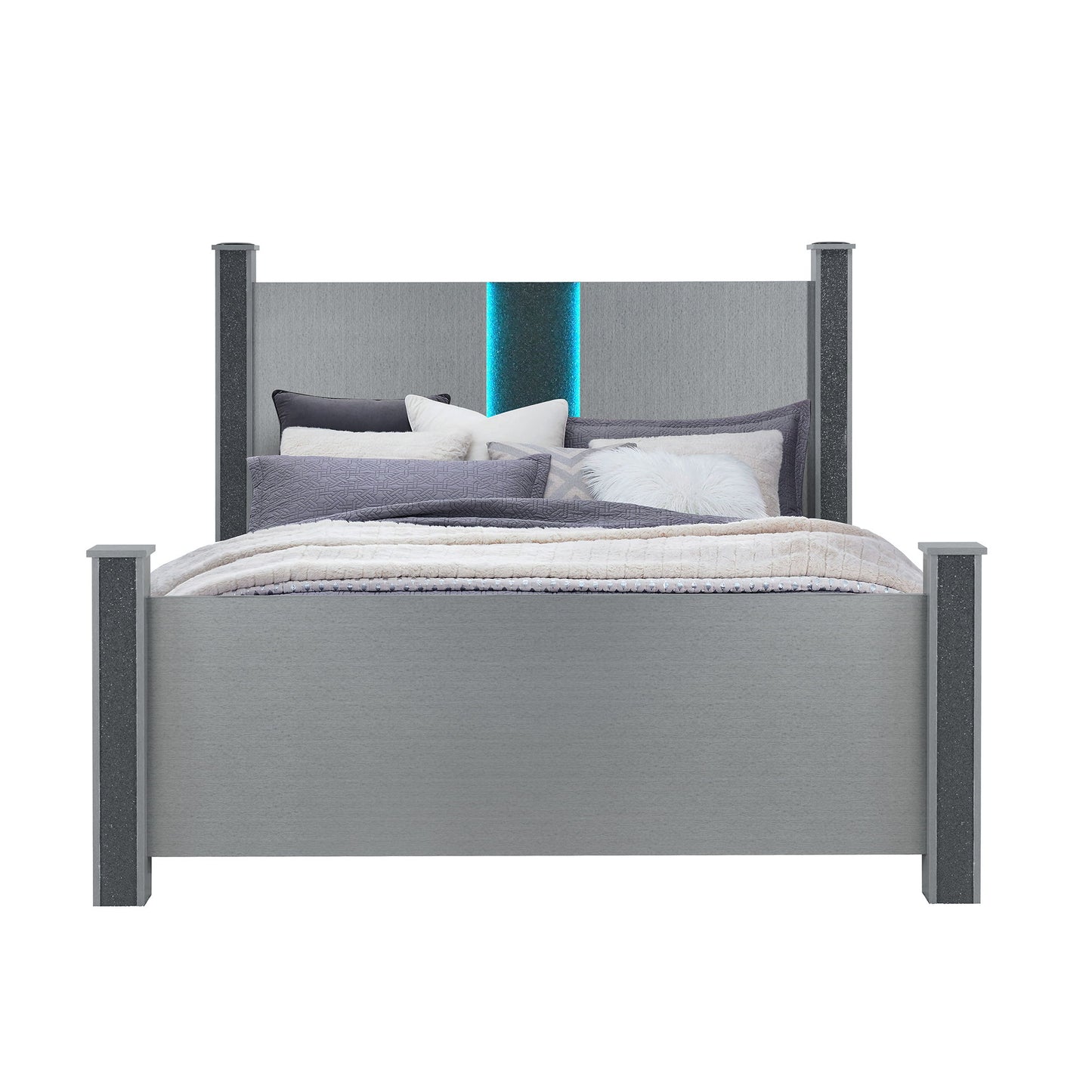 Lorenzo - Bed With Speakers And Glittered Detailing Global Furniture USA