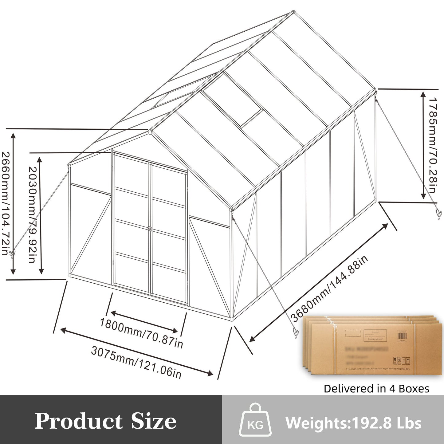 Gain Height Windproof Aluminum Greenhouse With Raised Base Daily Nest