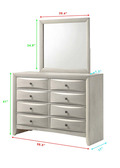 Emily - Dresser 8 Drawers - White Crown Mark