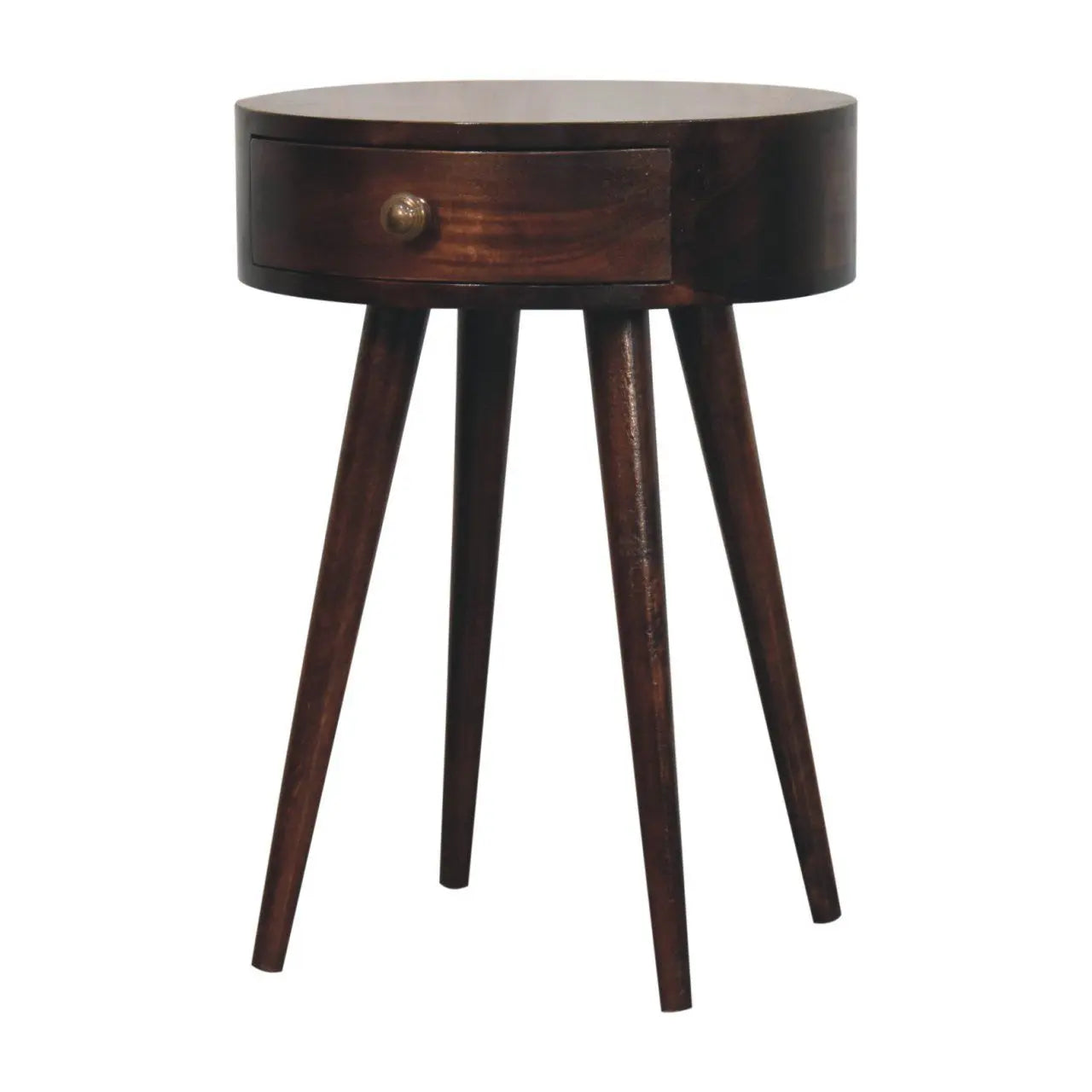 Circular Shaped Bedside Table - Walnut Artisan Furniture