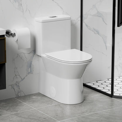 1 Piece Toilet With Dual Flush & Rimless Bowl - Glossy White Daily Nest