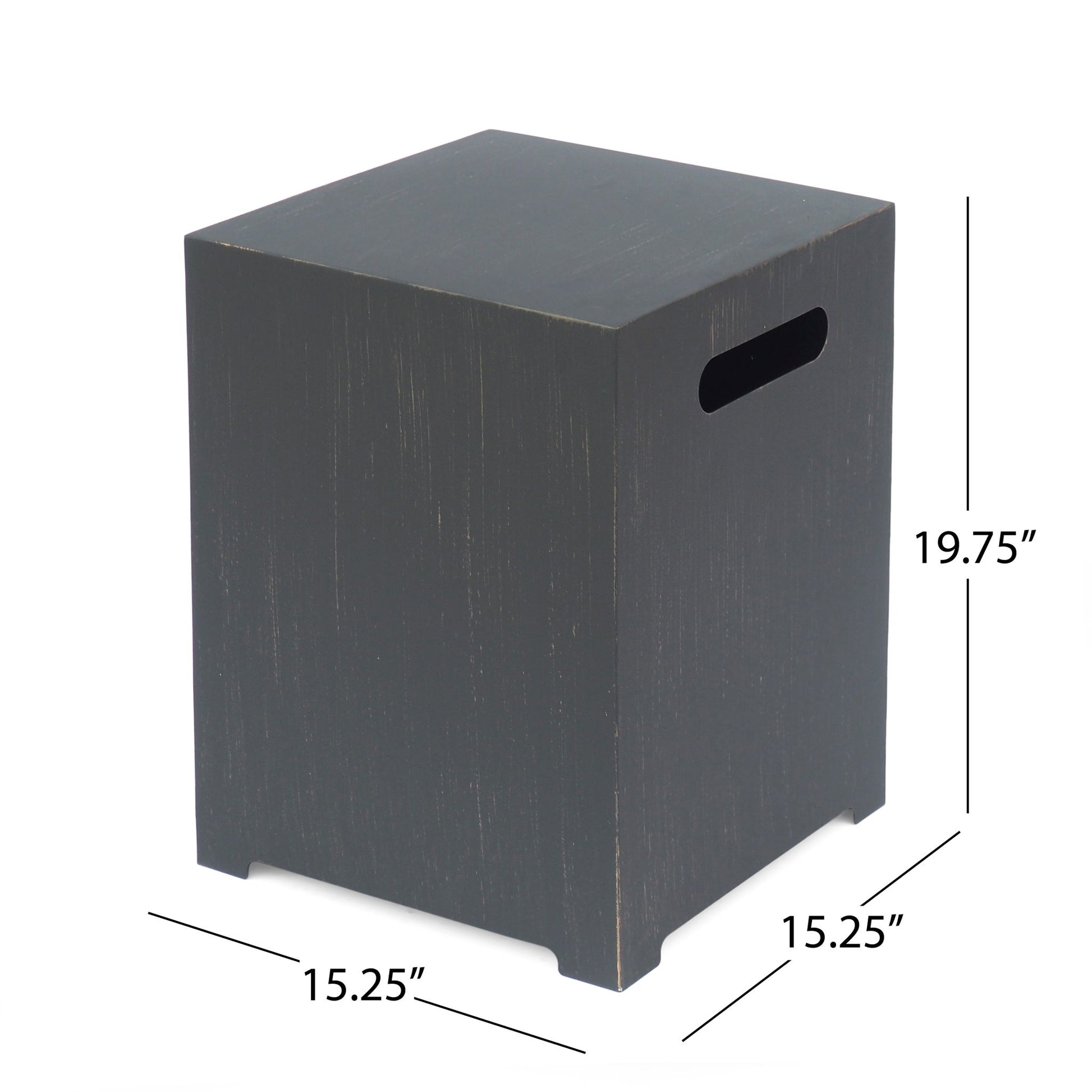Modern Tank Holder Side Table With Powder Coated Frame Noble House