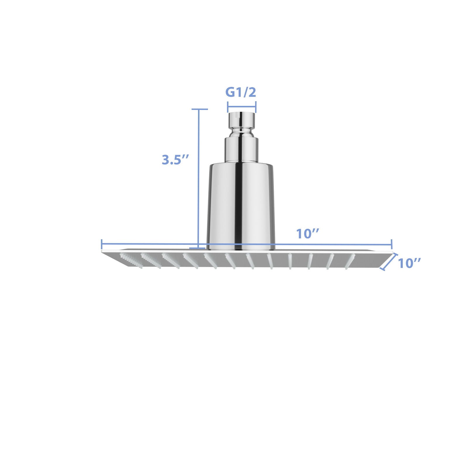 Ultra Thin 8" Square Rain Shower Head 304 Stainless Steel, Wall / Ceiling Mounted Daily Nest