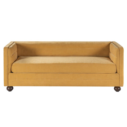 3 Seater Sofa Upholstery With Square Arms, Living Room Couch Noble House