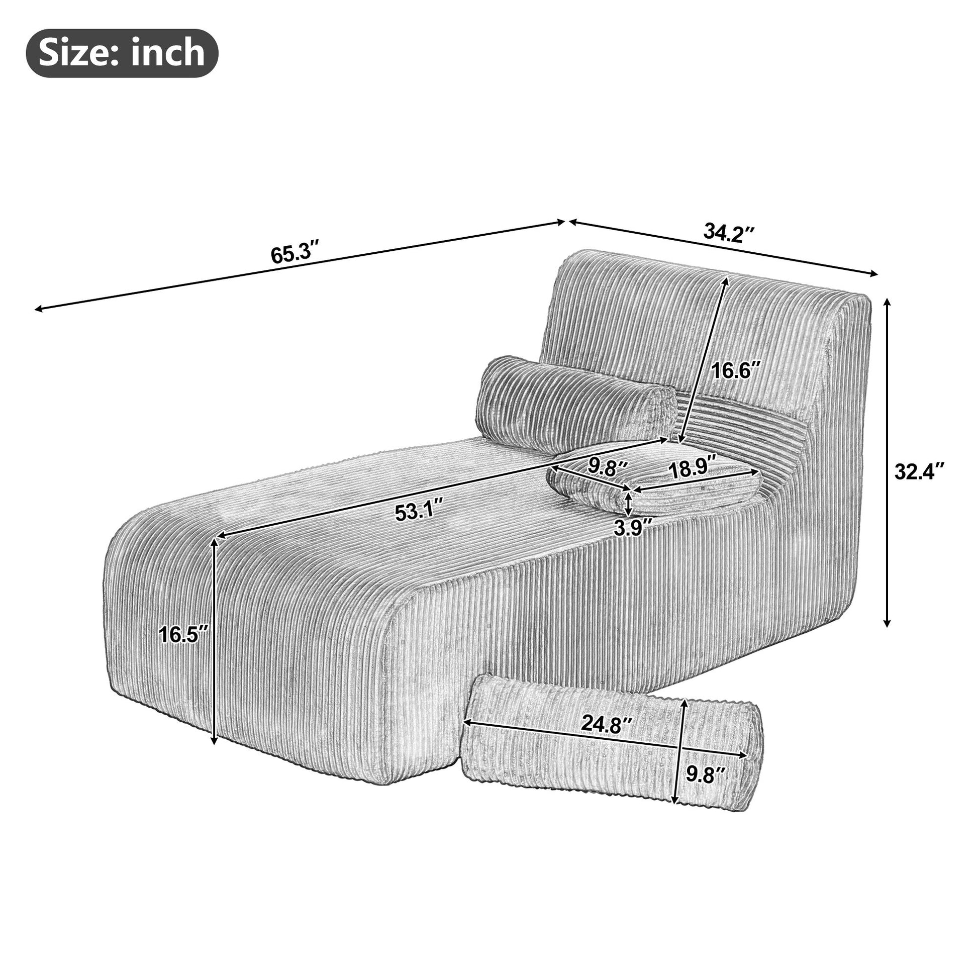Modern Chaise With Ergonomic Design Hearth and Haven