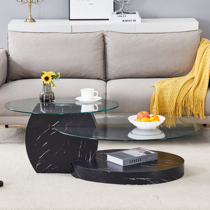 Contemporary Artistic Double Layer Coffee Table Home Essentials
