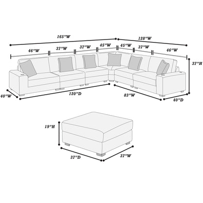 Contemporary Style Modular Sectional Sofa Set With USB, Cup Holder Home Essentials
