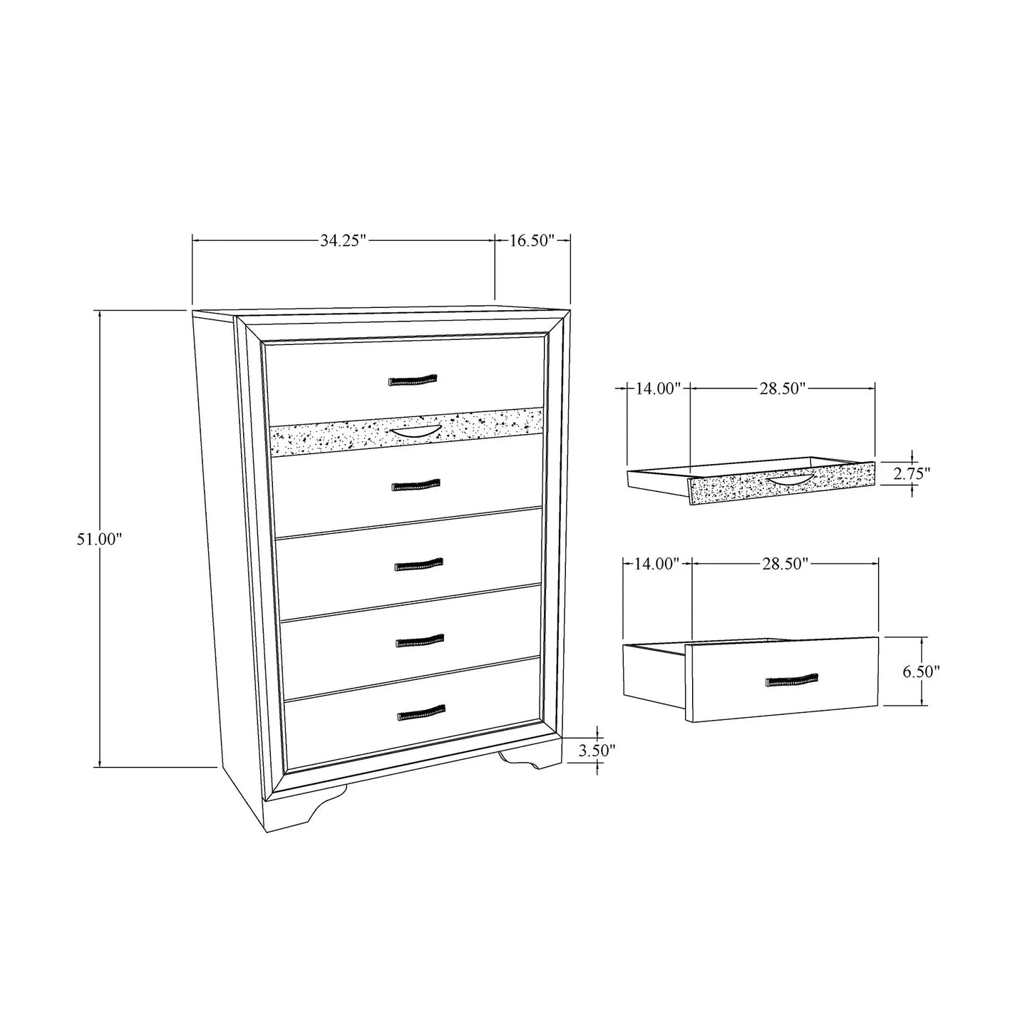 Ryder - Sparkle Chest - Gray Global Furniture USA