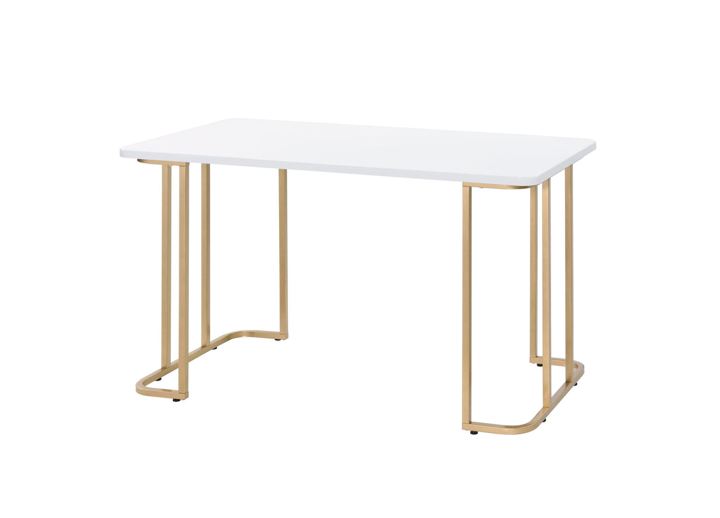 Estie - Writing Desk - White / Gold Acme
