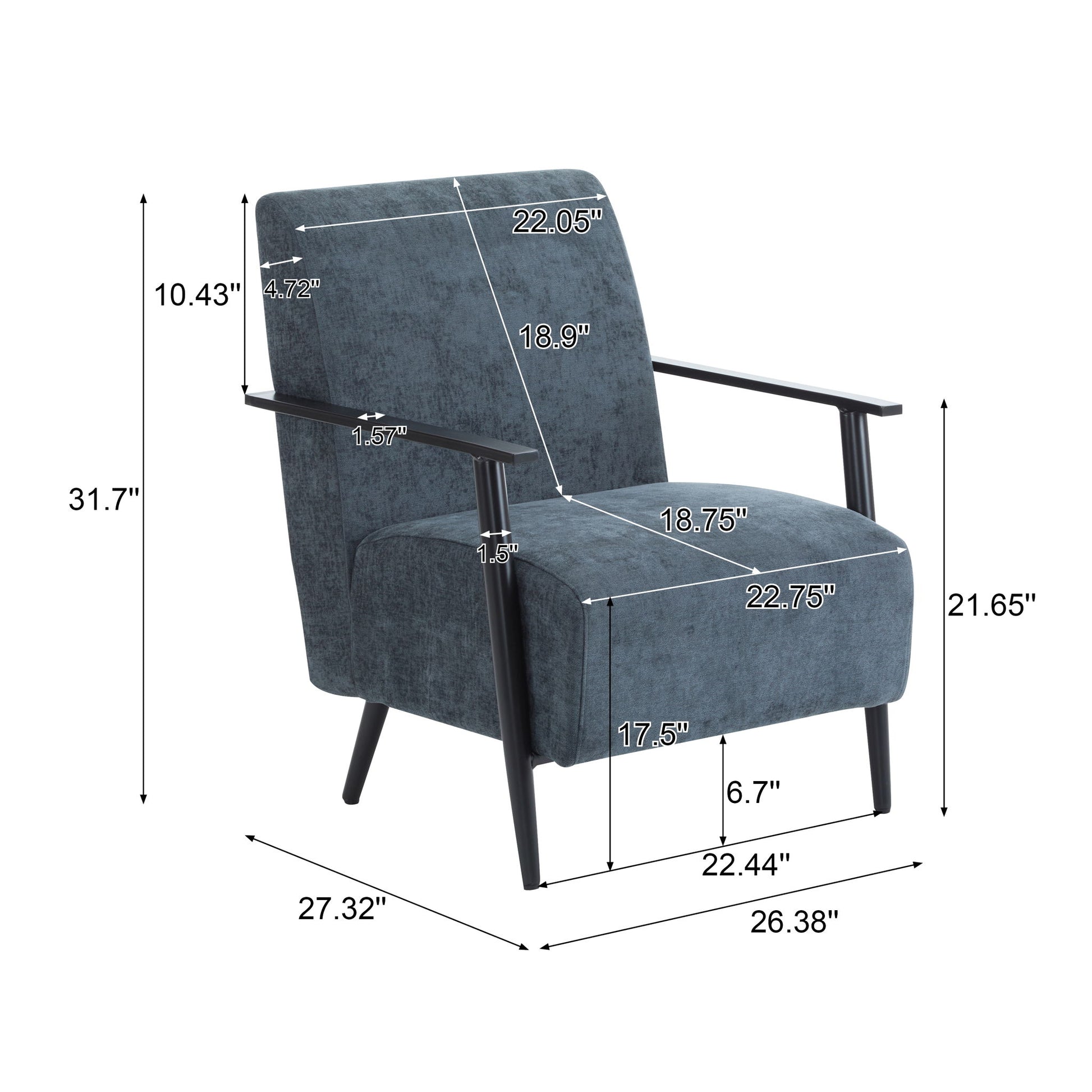 Modern Lounge Chair With Upholstery Noble House